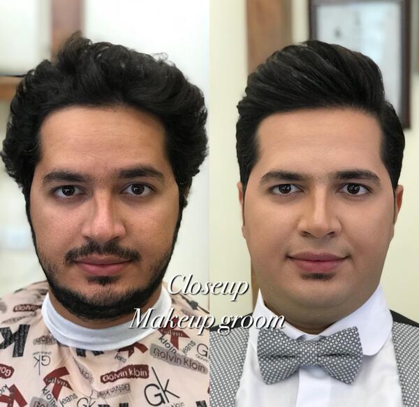 عکس داماد قبل و بعد از گریم