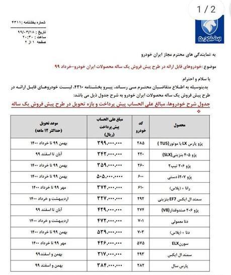 عکس محصولات پیش فروش سایپا