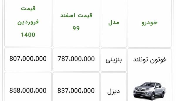 عکس ماشین فوتون وانت دیزلی