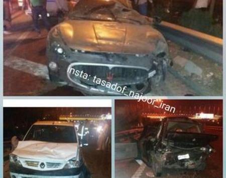 عکس مازاراتی تصادف کرده