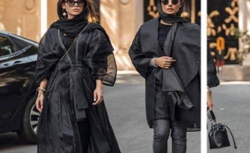 عکس مانتو حریر مشکی ساده