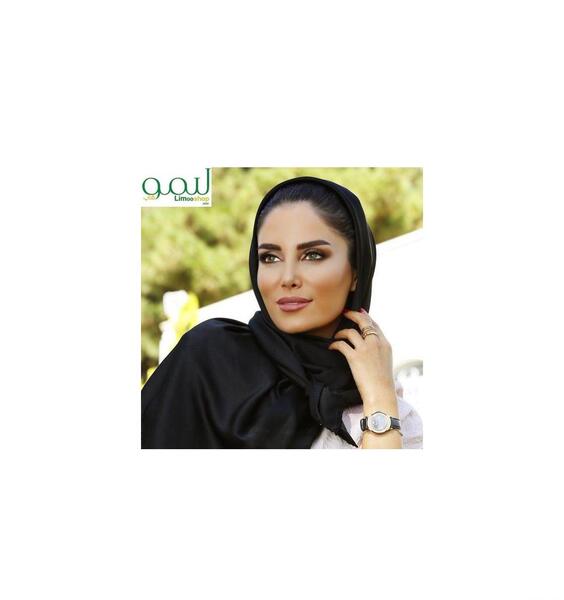 عکس روسری ساتن مشکی ساده
