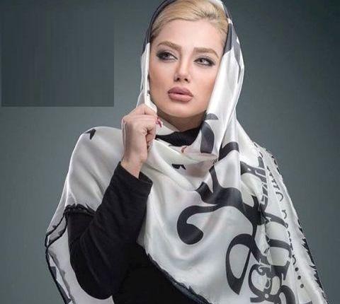 عکس روسری ساتن مشکی ساده