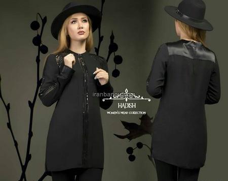 عکس مانتو مشکی ساده کوتاه