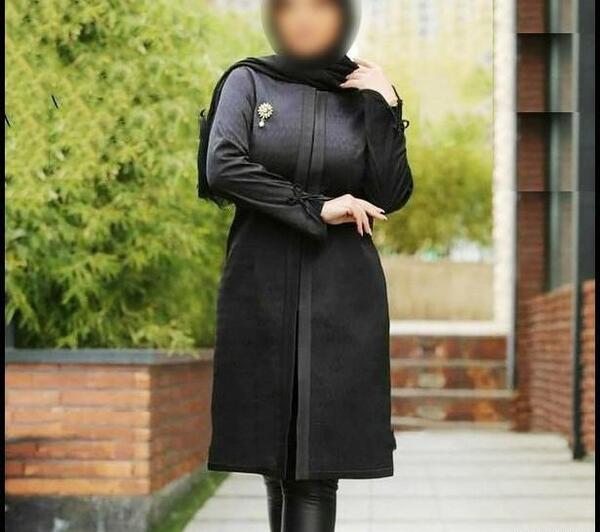 عکس مانتو مشکی ساده