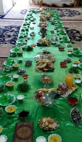 عکس سفره حضرت ابوالفضل خانه علی دایی