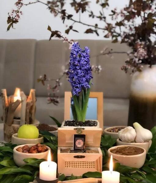 عکس ایده سفره هفت سین چوبی