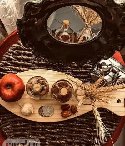 عکس ایده سفره هفت سین چوبی