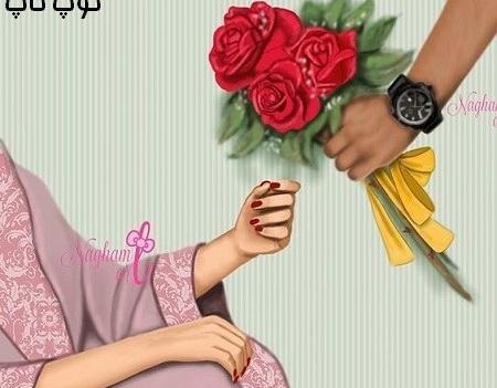 عکس فانتزی دختر گل به دست