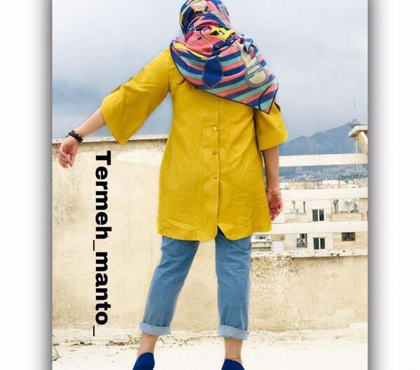 عکس مانتو خردلی