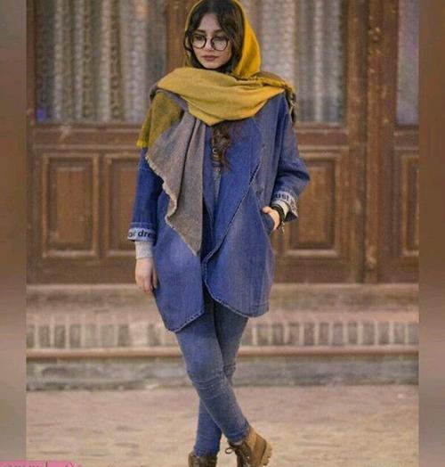 عکس مانتو جلو باز با شلوار لی