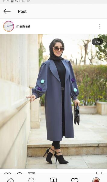 عکس مانتو جلو باز دخترانه مشکی