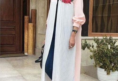 عکس مدل مانتو بلند جلو باز ساده