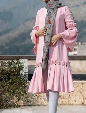 عکس مانتو دخترانه صورتی