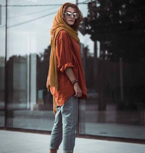 عکس مانتو دخترانه نارنجی