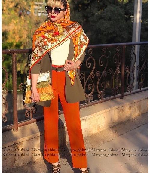 عکس مانتو دخترانه نارنجی