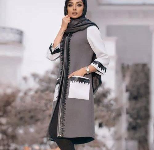 عکس مانتو خاکستری بلند