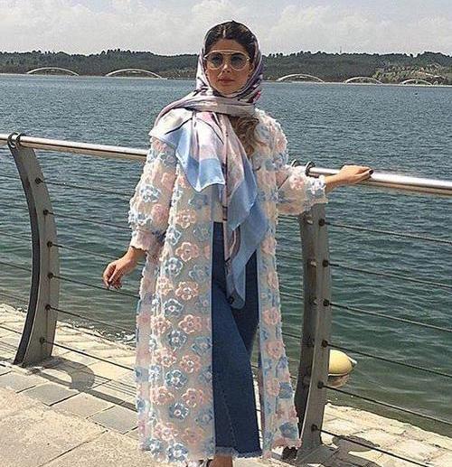 عکس مانتو خاکستری بلند