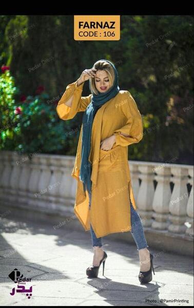 عکس مدل مانتو حریر گلدار بلند