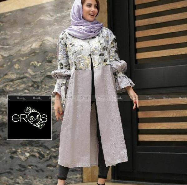 عکس مدل مانتو ژاکارد ترکیبی