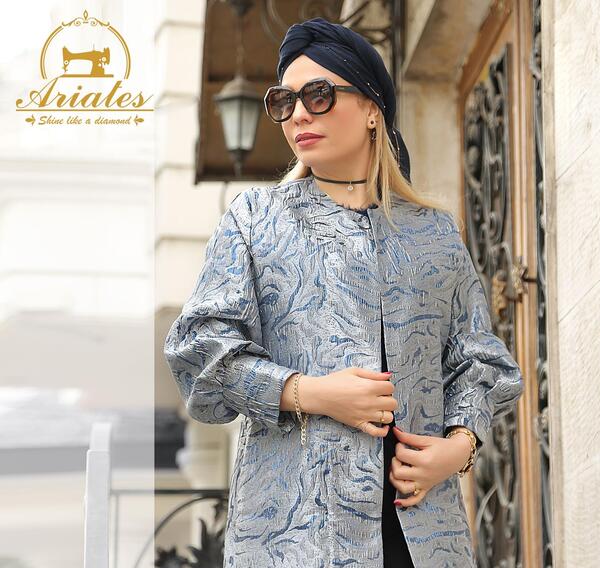عکس مدل مانتو ژاکارد ترک