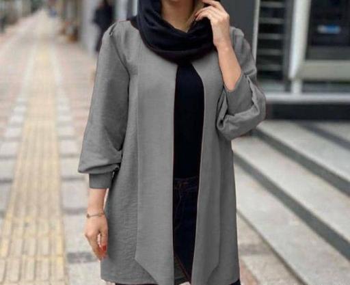 عکس مدل مانتو طوسی کوتاه