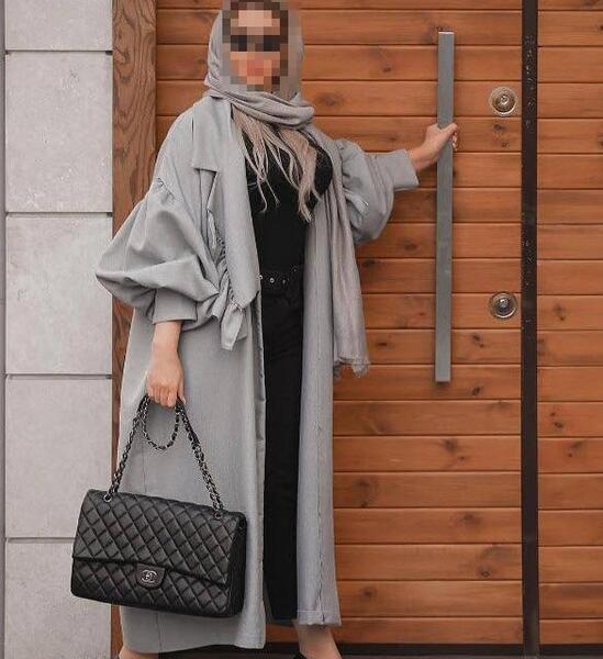 عکس مدل مانتو طوسی کوتاه