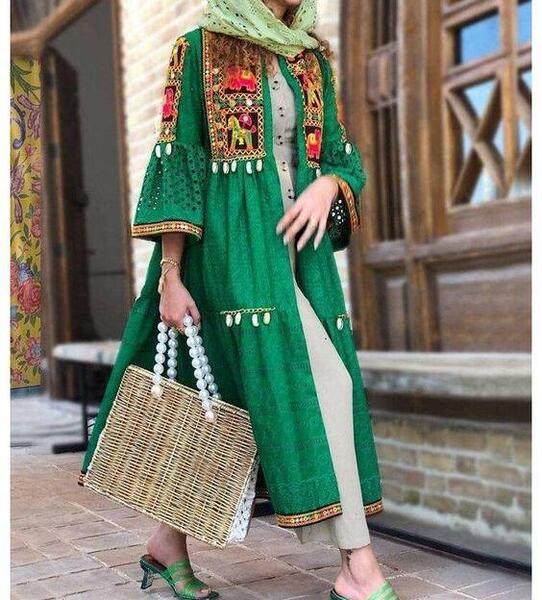 عکس مدل مانتو گلدار سنتی