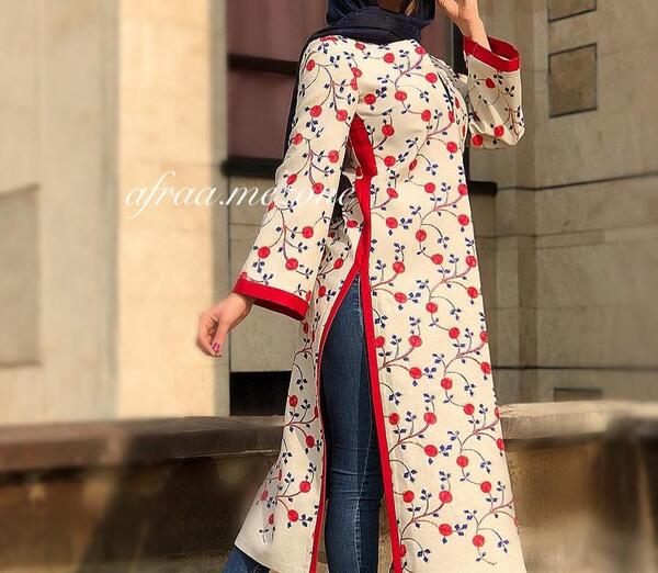 عکس مدل مانتو گلدار سنتی