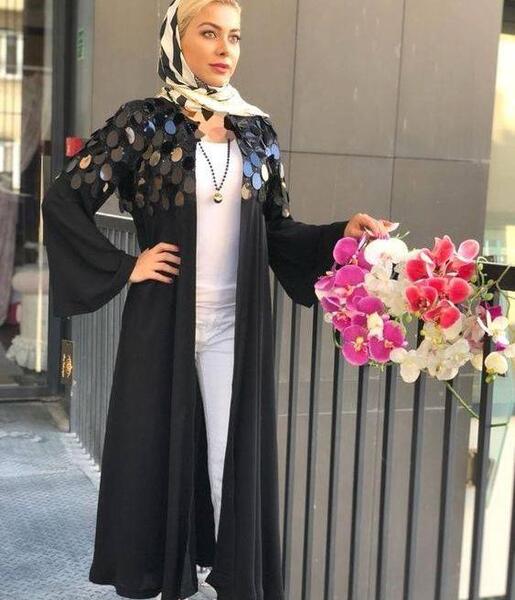 عکس مدل مانتو مجلسی با پارچه پولکی