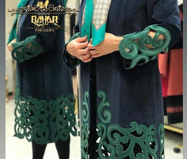عکس مدل مانتو مجلسی با پارچه پولکی
