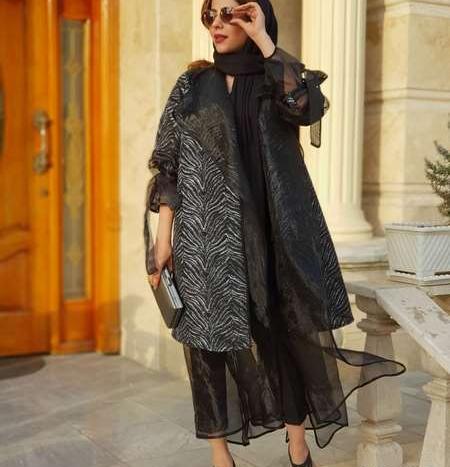 عکس مدل مانتو جدید حریر شیشه ای