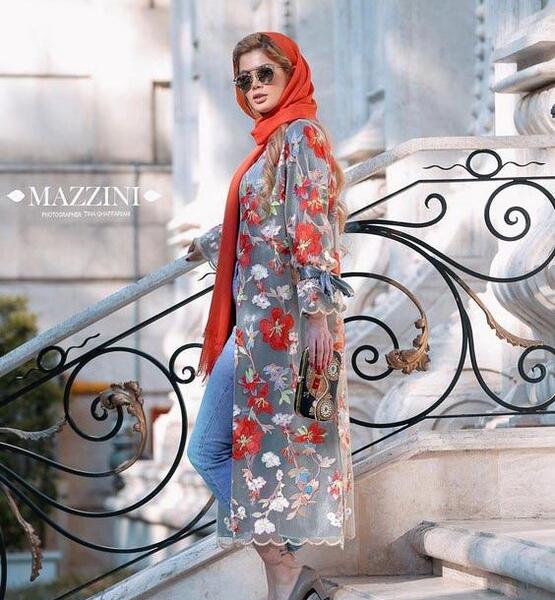 عکس مدل مانتو جدید حریر شیشه ای