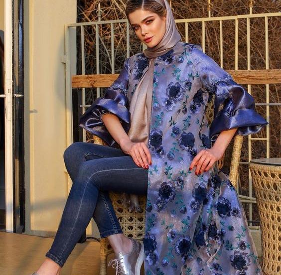 عکس مدل مانتو جدید حریر شیشه ای