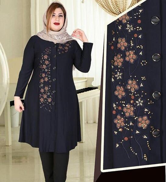 عکس مدل مانتو بلند سایز بزرگ