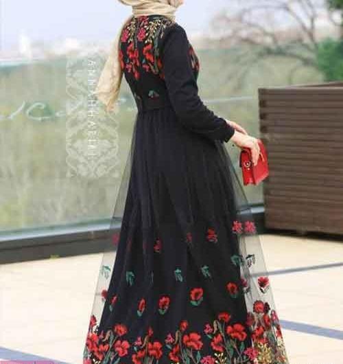 عکس مدل مانتو بلند شیک جلو بسته