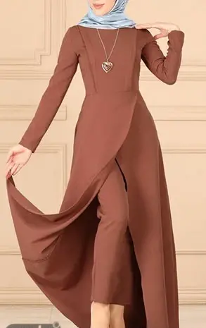 عکس مدل مانتو بلند شیک جلو بسته