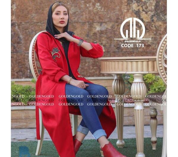 عکس مدل مانتو بلند قرمز
