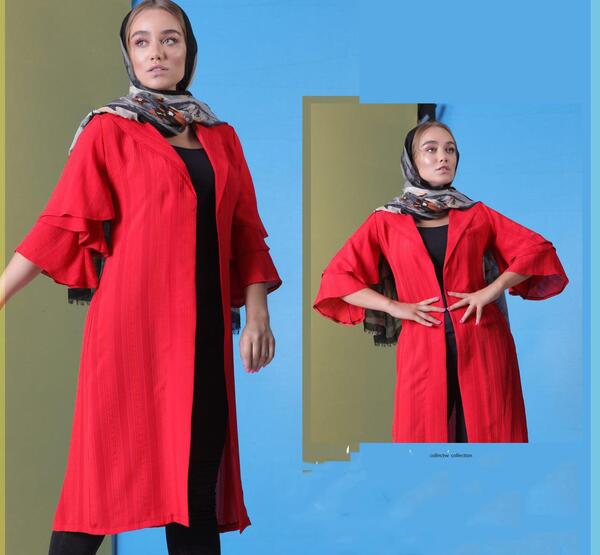 عکس مدل مانتو جلو باز آستین سرخود