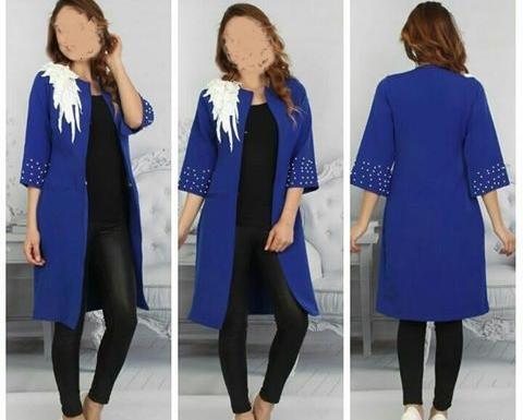 عکس مدل مانتو جلو باز آبی