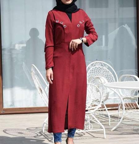 عکس مدل مانتو جلو باز ترکیبی جدید