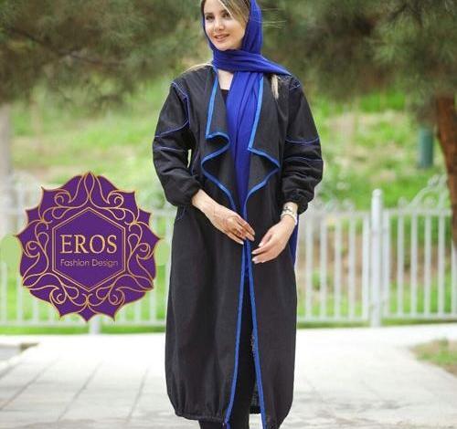 عکس مدل مانتو جلو باز حریر بلند