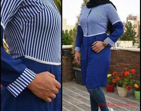 عکس مدل مانتو دخترانه راه راه