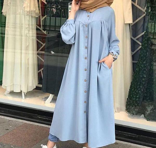 عکس مدل مانتو جدید بلند با حجاب