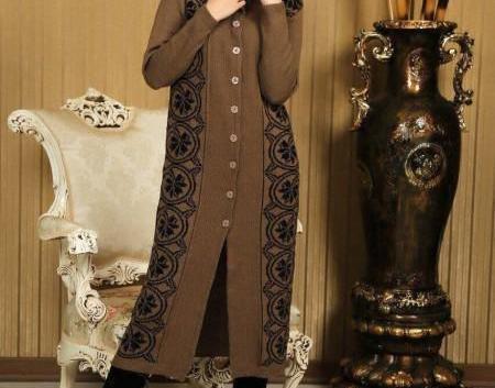عکس مدل مانتو جدید بلند دکمه دار ایرانی