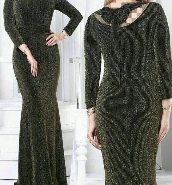 عکس لباس مجلسی ترکیب لمه و حریر