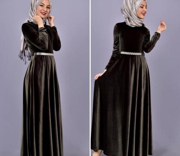 عکس لباس مجلسی مخمل بلند