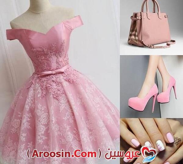 عکس لباس مجلسی دخترانه شیک صورتی