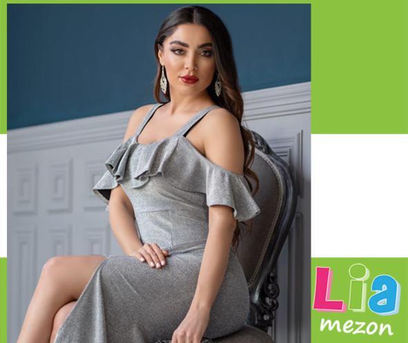 عکس لباس مجلسی شیک نقره ای