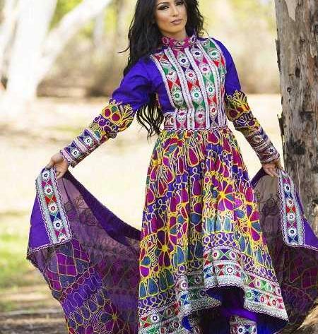 عکس لباس مجلسی افغانی دنباله دار
